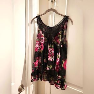 Living Doll Floral Sheer Tank
